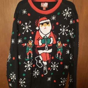 Christmas Sweater Santa Black Christmas Mens Sweater